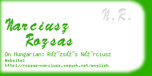 narciusz rozsas business card